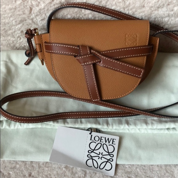 Loewe Handbags - LOEWE Gate mini textured-leather crossbody bag